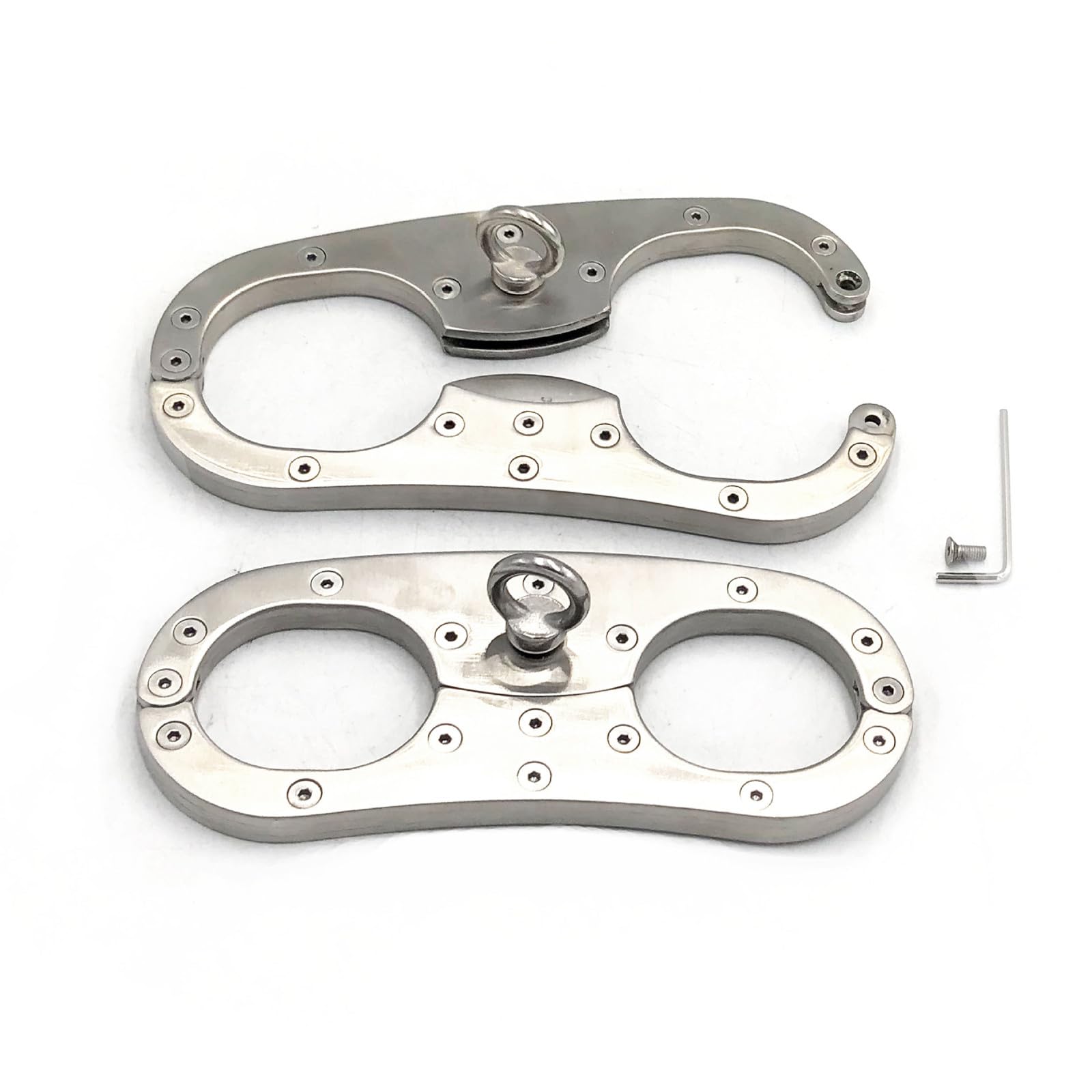 Menottes de bondage BDSM en acier inoxydable avec serrure à vis Menottes de retenue pour adultes Chaîne de traction en métal Manchette de poignet Jouets sexuels