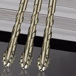 3 peças de brocas excêntricas de dente de serra com ponta de carboneto, haste hexagonal para azulejos de cerâmica, ferro fundido, vidro, mármore, concreto, ferramenta de perfuração a seco
