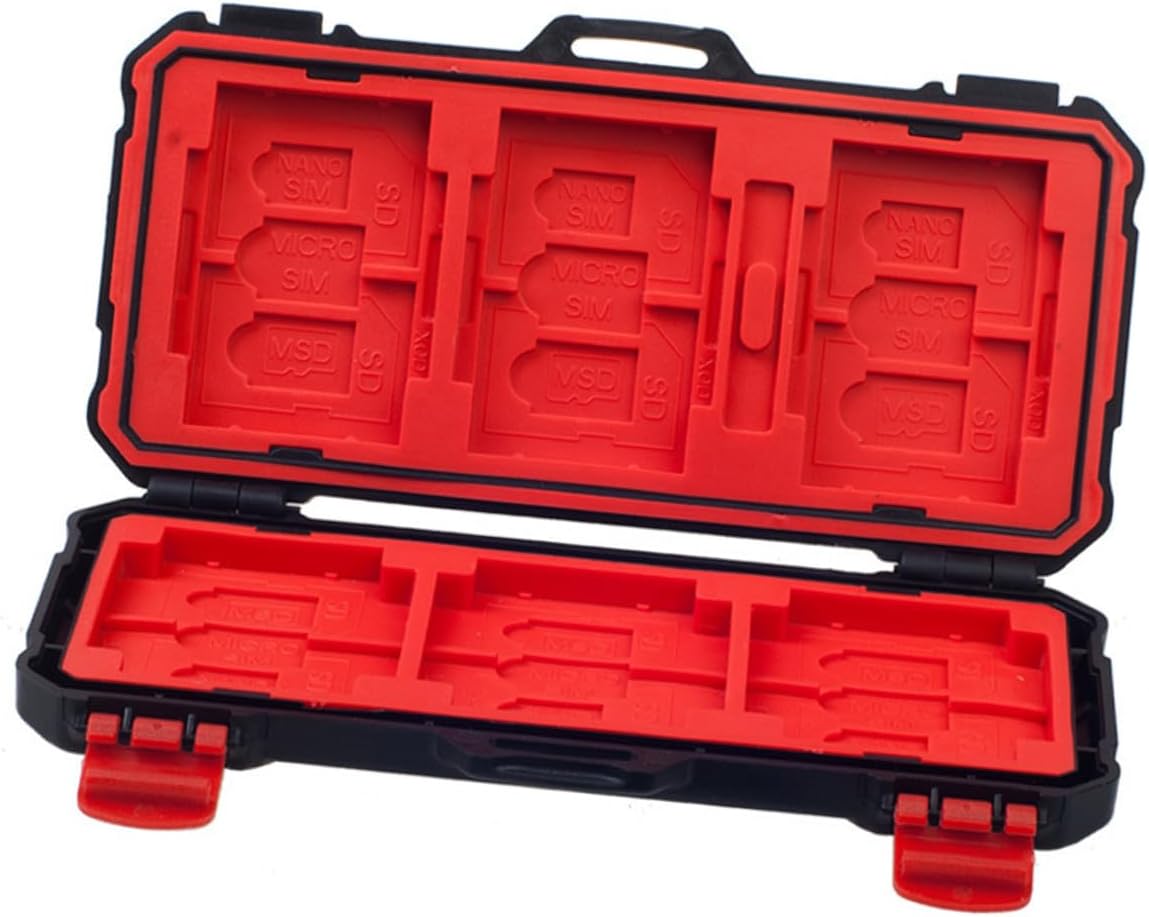 Memory Cards Protective Case Holder, ABS Red Storage Box