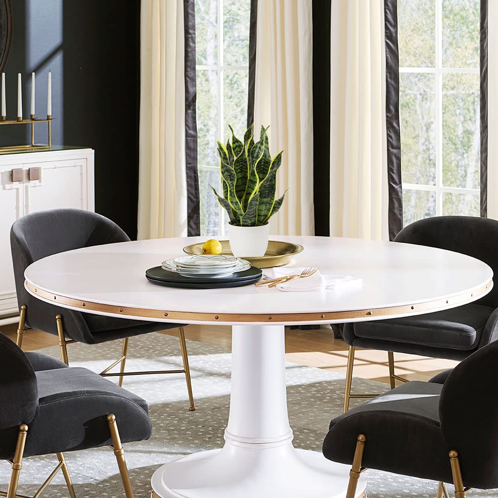 Hollyone Pianta artificiale di serpente in vaso bianco, pianta finta in vaso per tavolo, gialla e verde finta Sansevieria per decorazione domestica, cucina, bagno, soggiorno, decorazioni per mensole