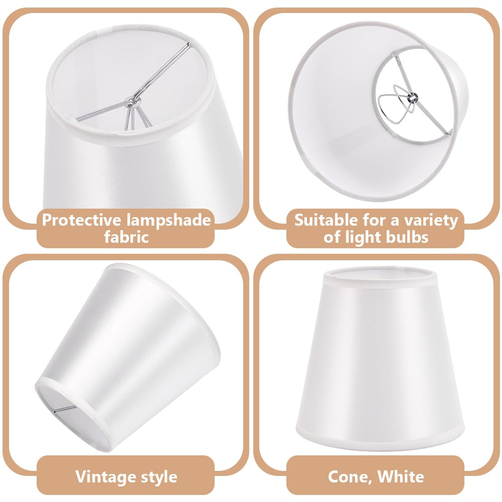 UNICRAFTALE Lot de 8 abat-jours blancs à clipser pour lustres muraux, plafonniers, tables, lampes de sol