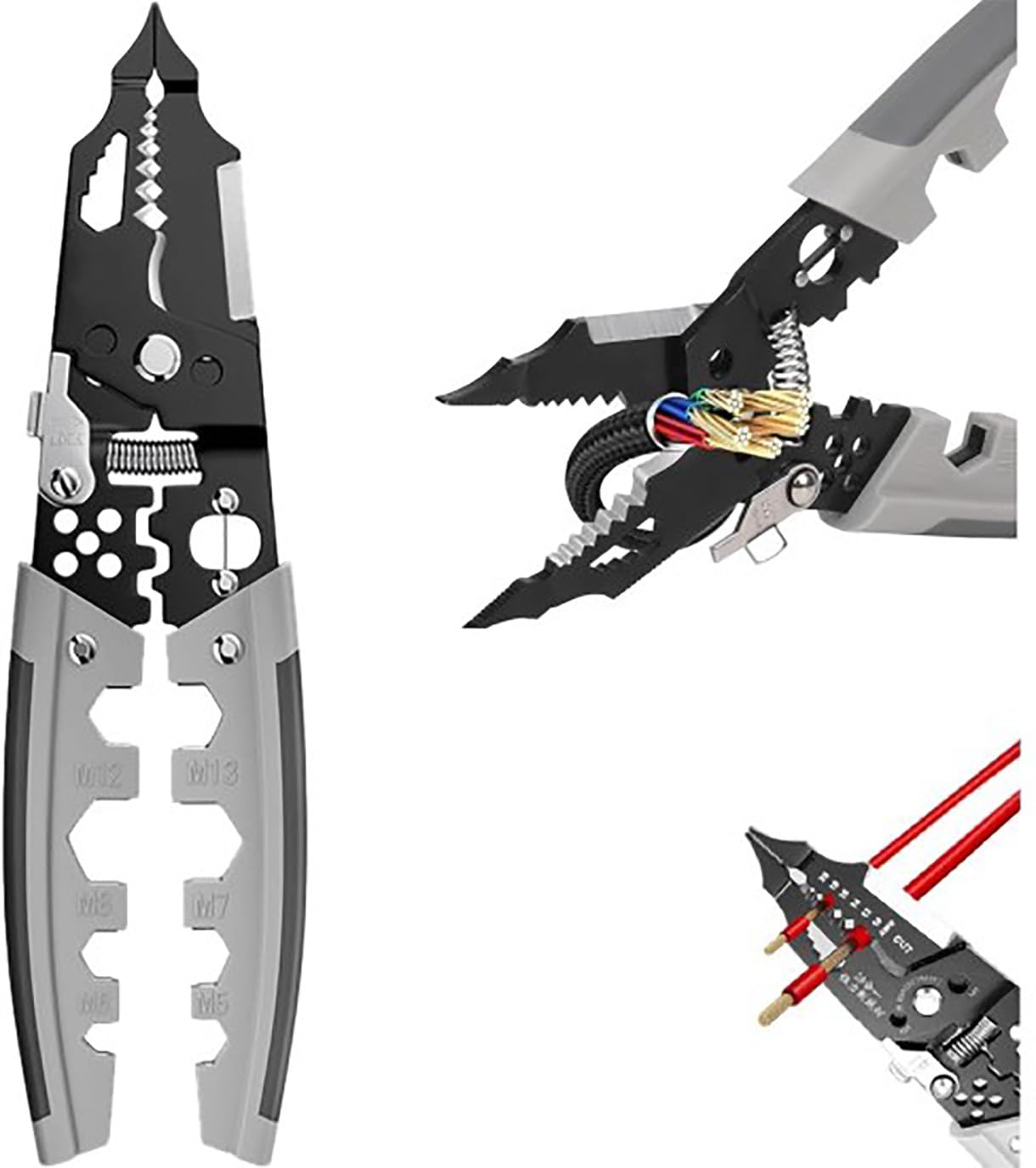 ONISHOMES 28 in 1 Self-Adjusting Multifunctional Wire Stripper & Cutter Pliers Tools For Electricians, 8-Inch Wire Crimping Tool, Universal Automatic Cable Cutting, Crimping Tool