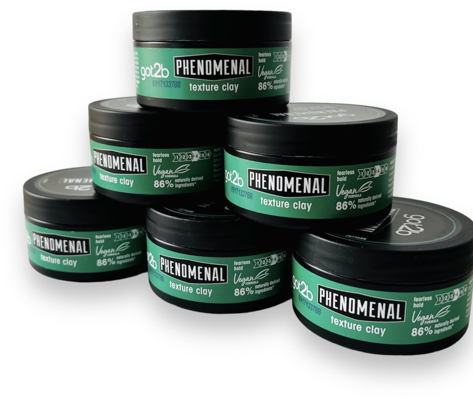Schwarzkopf Phenomenal Texturizing Hair Clay, Volumising Strong Hold, Matt Finish, No Stickiness, 100 ml - Pack of 6