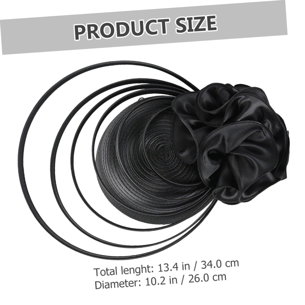 GALPADA Fascinator da Donna Nero, Cerchietto Raffinato in Poliestere e ABS, Leggero e Confortevole, per Matrimonio e tè, Stile Chic e Raffinato