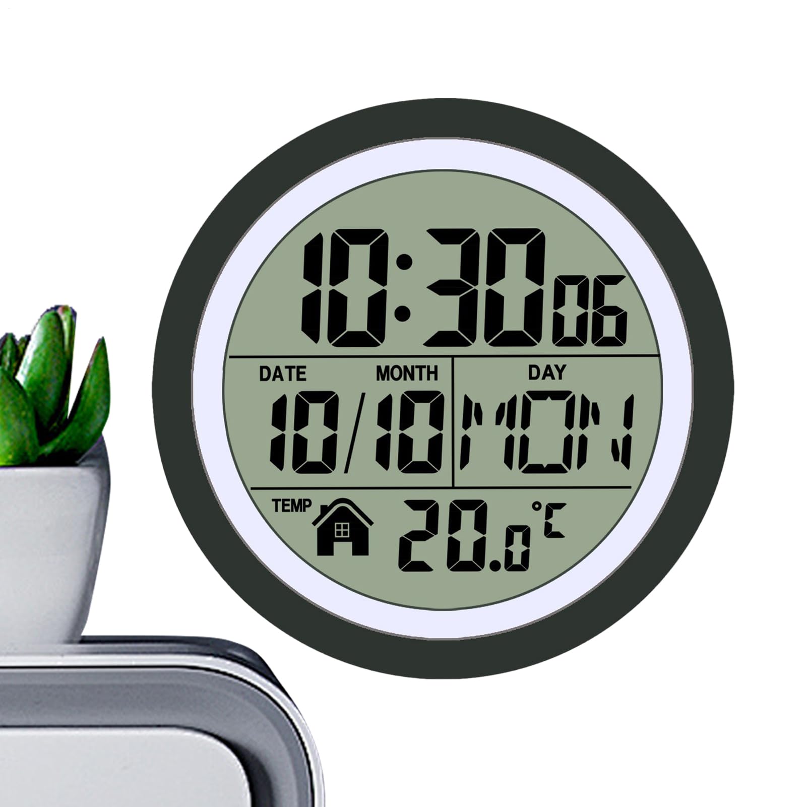 Orologio da parete per bagno Impermeabile con display LCD di temperatura e