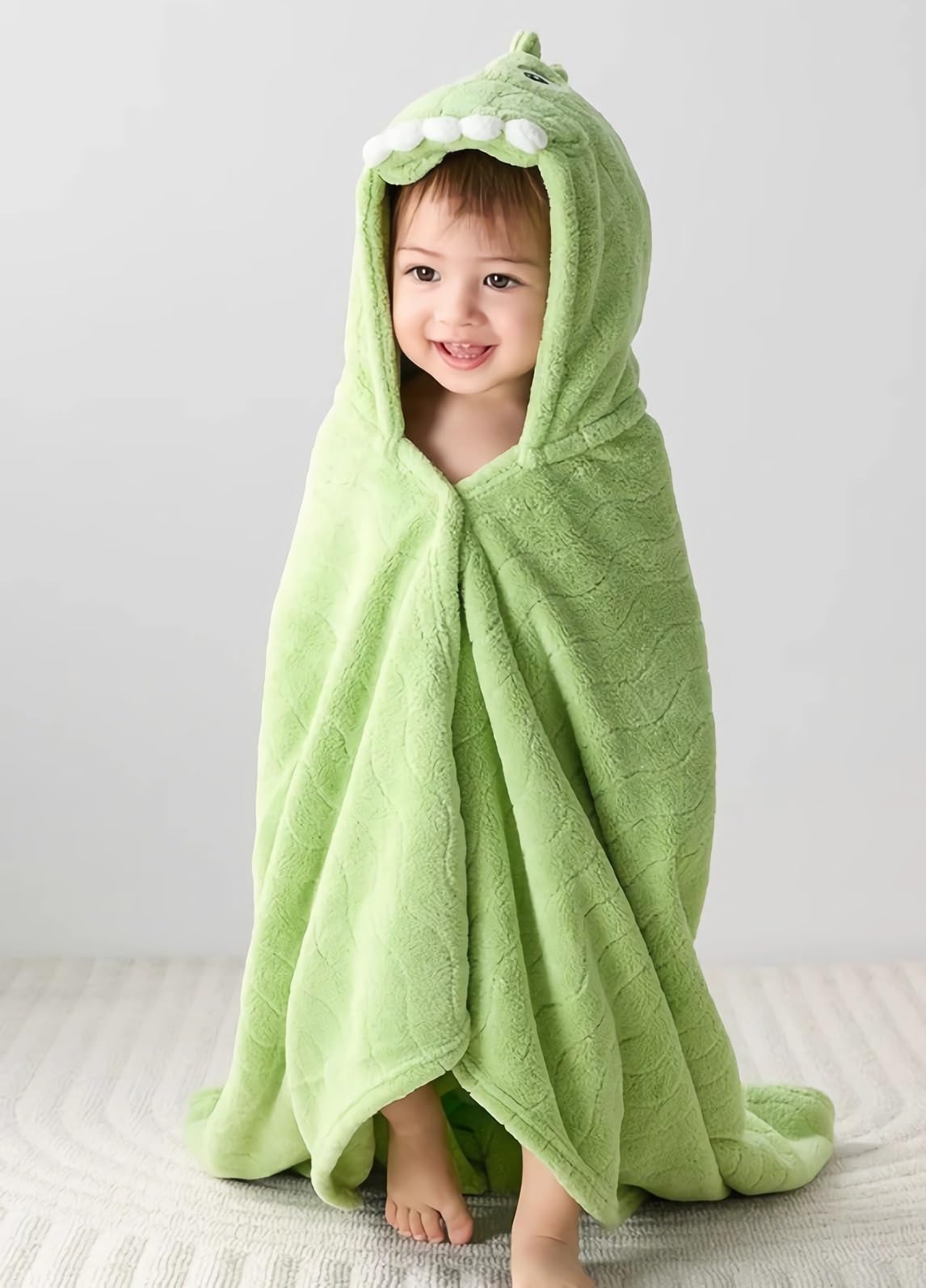 Fayscingo Baby Hooded Bath Towel for Kids Toddler Soft Warm Coral Fleece Absorbent Swaddle Blanket Swimming Poncho Towel, 120x80CM - Image 4