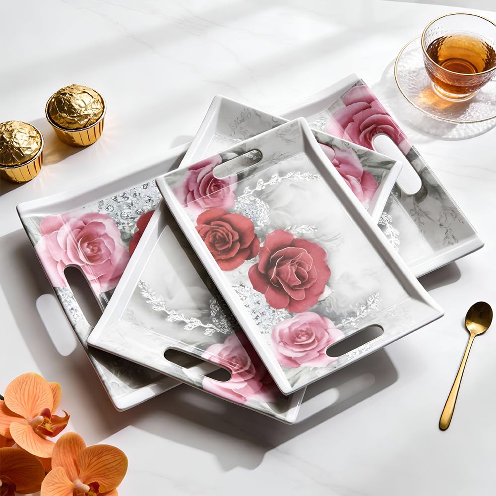 U.P.C. Melamine Tray Set - 3 Piece Serving Trays -22