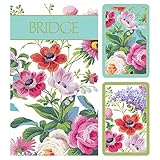 Caspari Edwardian Garden Bridge Gift Set, 2 Playing Card Decks & 2 Score Pads
