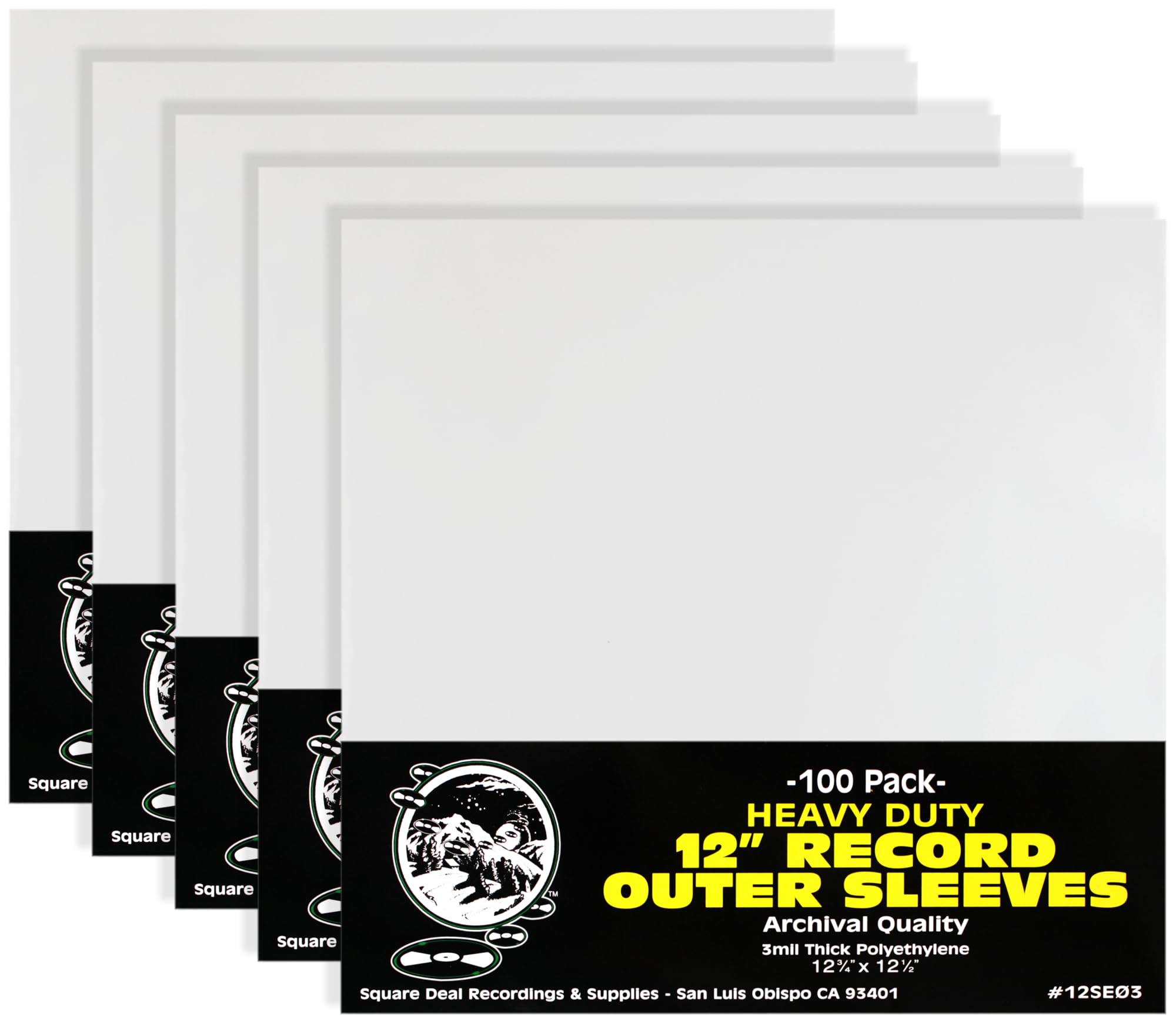 (500) 12" Record Outer Sleeves - INDUSTRY STANDARD 3mil Thick Polyethylene - 12 3/4" x 12 1/2"-image-43