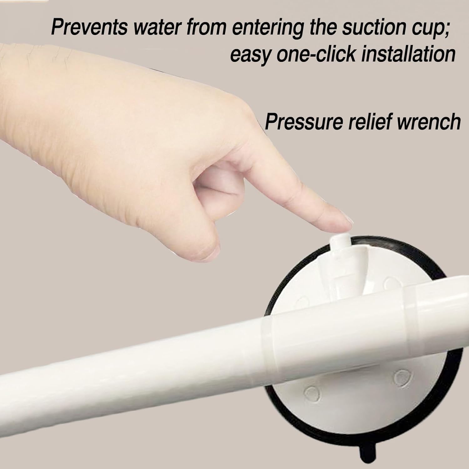 Barra de agarre de baño con ventosa con indicadores de seguridad para personas mayores y discapacitados, no requiere taladrar, 36,5 cm/46,5 cm (36,5 cm)