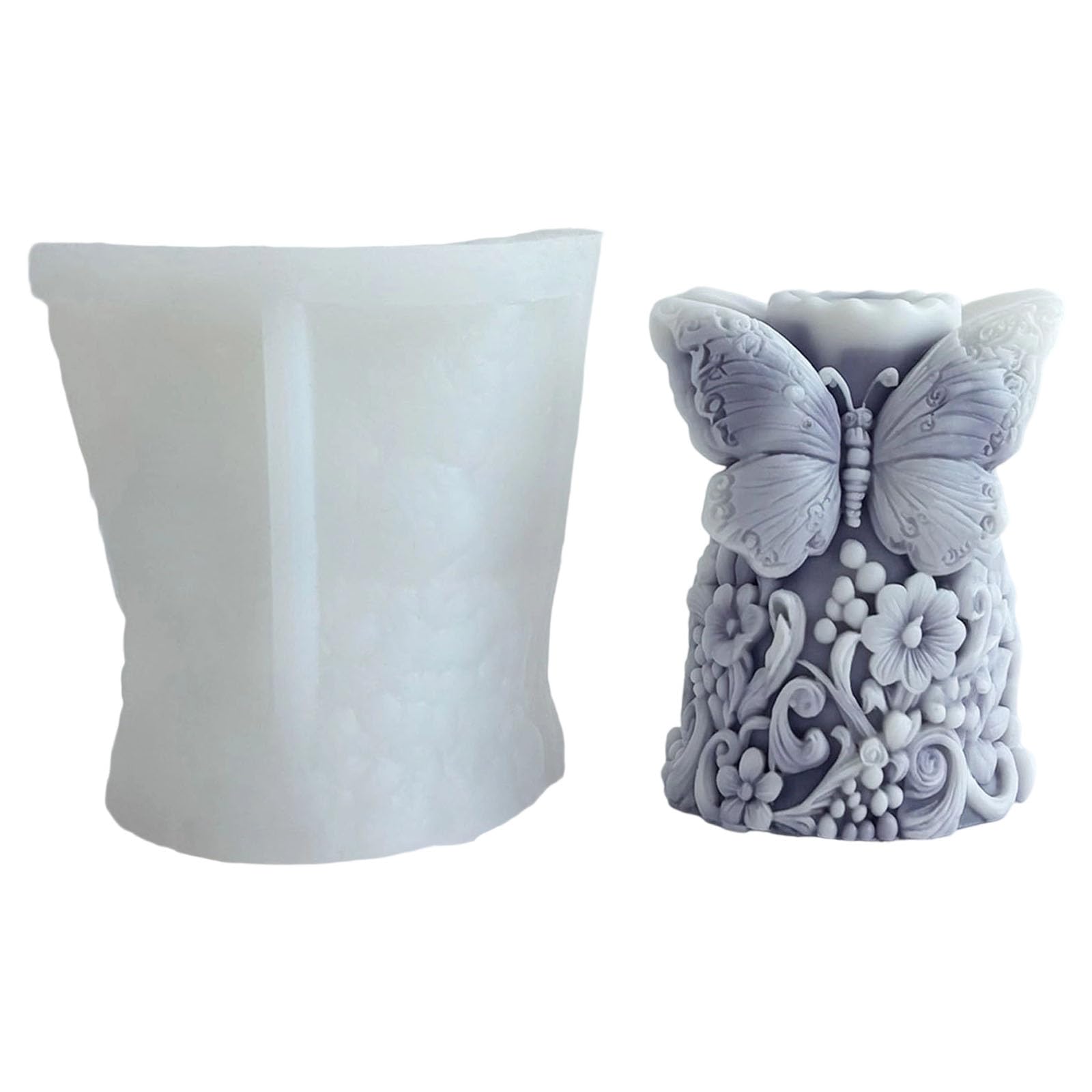 Lerpwige Silicone Making Featuring Intricate Butterfly Flower for Crafting Enthusiasts Silicone Cylinder