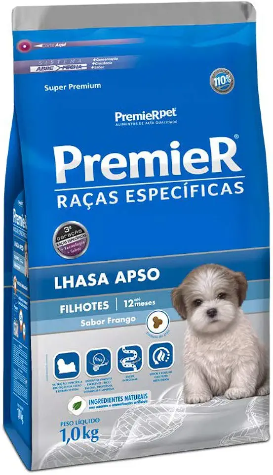 Premier Pet Premier Lhasa Apso Filhote Ração Raças Específicas Para Cães 1Kg