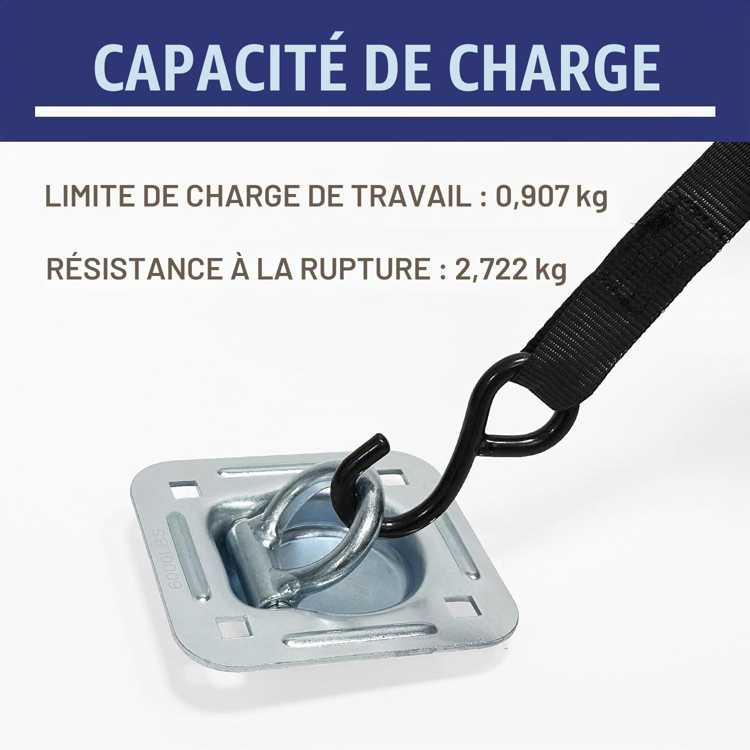 Anneaux D'arrimage en D,Crochet Arrimage en D Traction,4PCS Anneau de Corde de Remorque encastré en Acier Inoxydable,Portant 2270Kg,pour Sécuriser L’Ancrage des Bateaux,Cargaisons,Camions,Fourgonnette