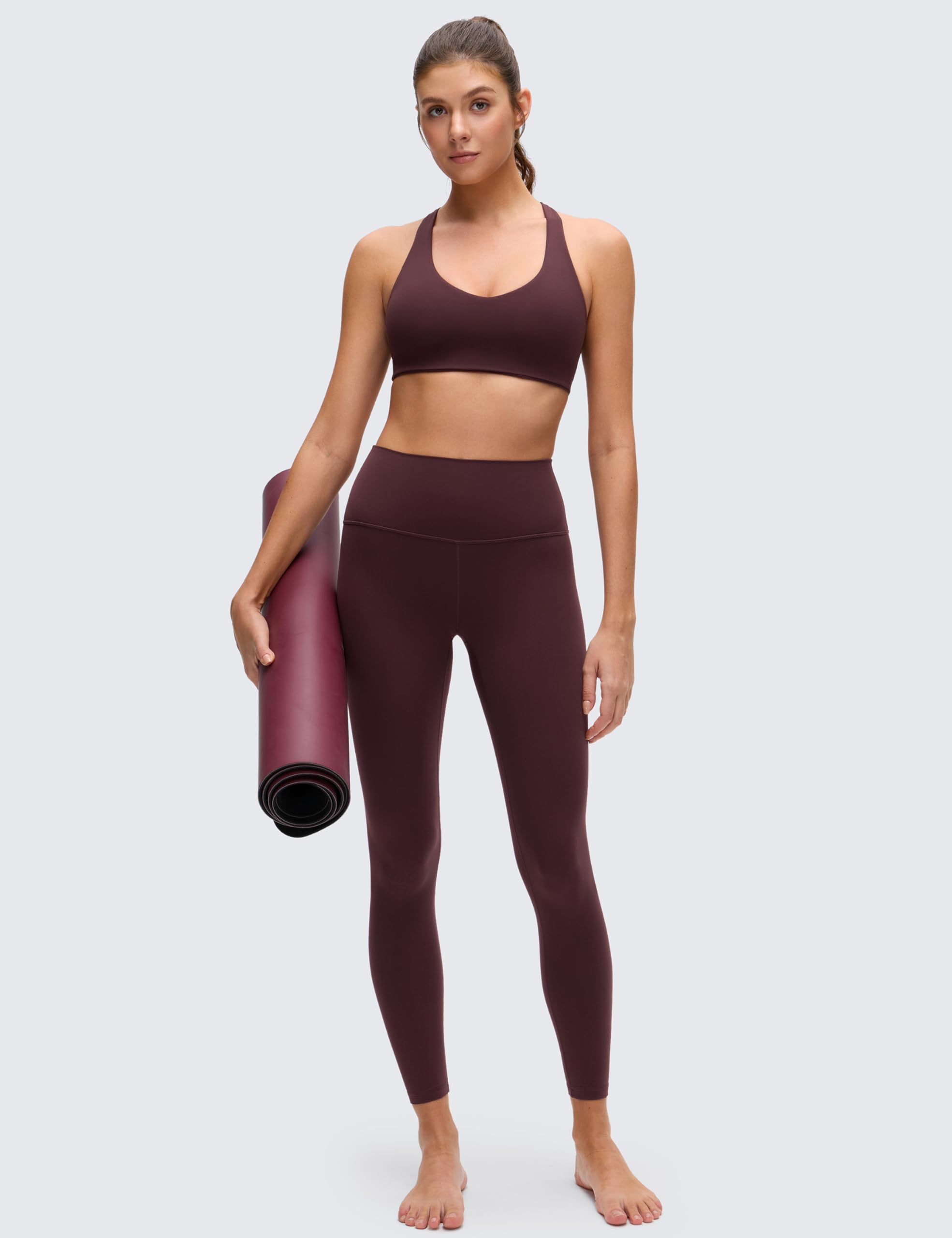 CRZ YOGA Butterluxe Biustonosz sportowy damski z dekoltem w serek – podtrzymujący bokserkę bez fiszbin wyściełany sportowy top do jogi