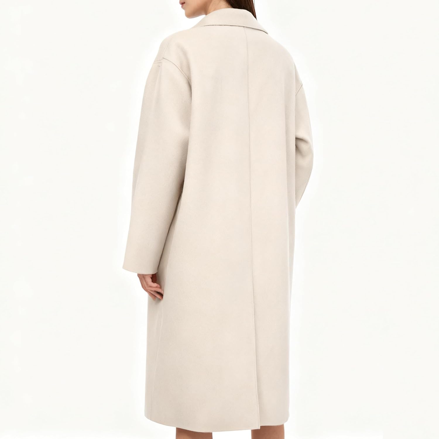 Long Coat for Women Fall Winter Wool Coats Double Breasted Midi Peacoat Trench Coats Outwear