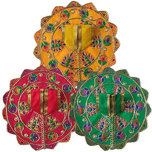 aspkom Laddu Gopal Dress (Set of 3 Ladoo Gopal G Fancy Poshak) Kanha Dresses Collection Store, Mathura (Yellow, Green, Red, Size 1) aspkom Laddu Gopal Dress (Set of 3 Ladoo Gopal G Fancy Poshak) Kanha Dresses Collection Store, Mathura (Yellow, Green, Red, Size 1)