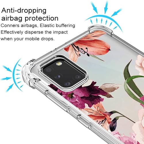 Miniatura 5 de Osophter Funda para Samsung Galaxy A31, diseño floral floral para niñas y mujeres, absorción de golpes, flexible de goma TPU para Samsung Galaxy A31