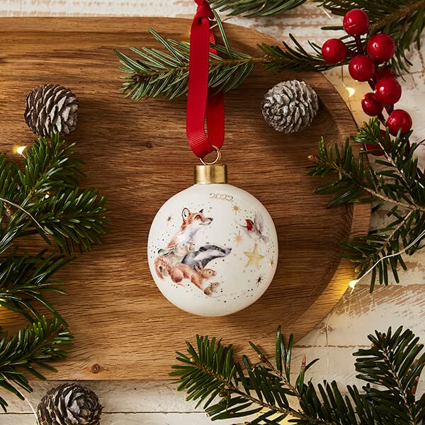 Royal Worcester Weihnachtskugel Baby's 1. Weihnachten 2025 | Mutter & Baby Eule
