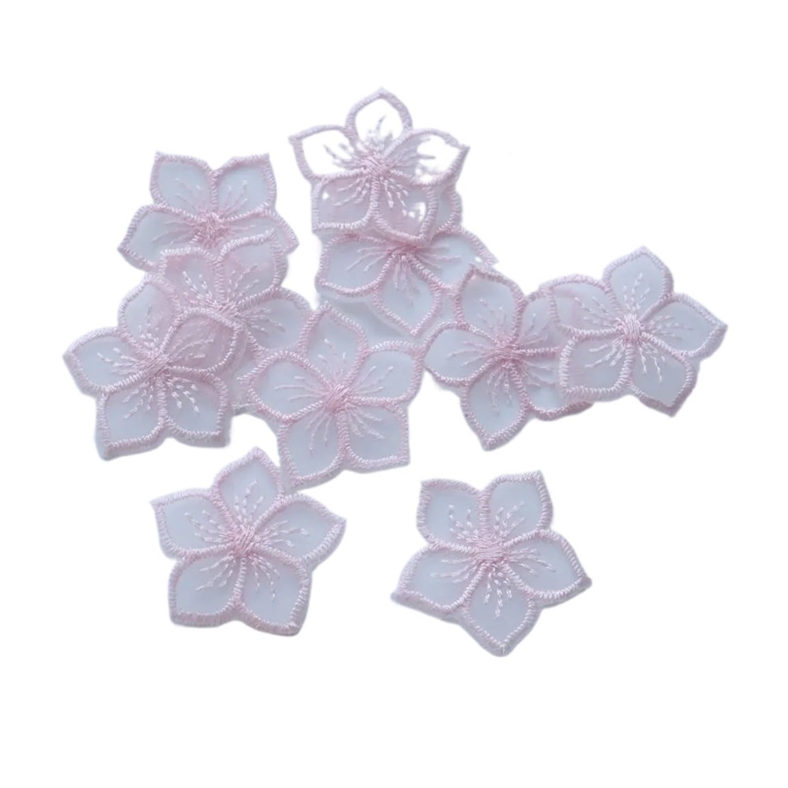 Wtaxbh Color4 Iron On Patches 30Pcs Pink Multiple Styles Lace Flowers Patch For Clothing Accessory Diy Craft Decor(Color4)