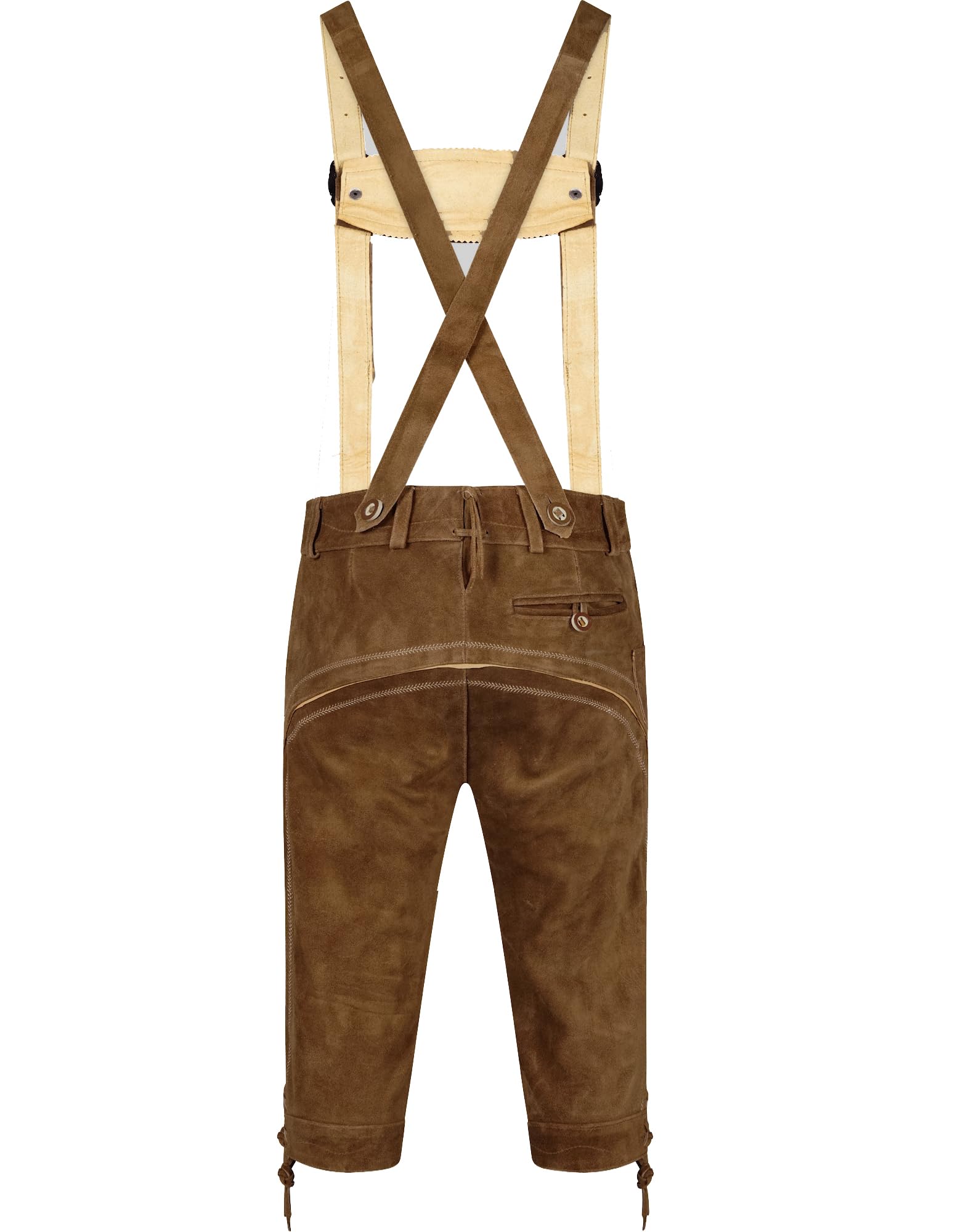 Herren Trachten Set Lederhose mit Trägern + Trachten Hemd Bayerische Oktoberfest (Hose + Hemd) BLR01