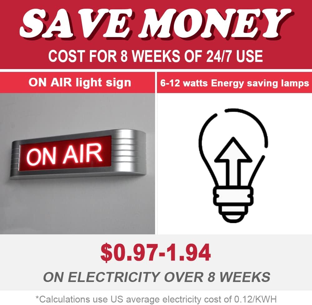 ON AIR Light UP Sign Recording Warning Sign for Studio| Radio Station|Office or home Decor |Door|Youtube|Bar Pub,Different Lighting Modes Wireless Using With Remote Control (On Air)