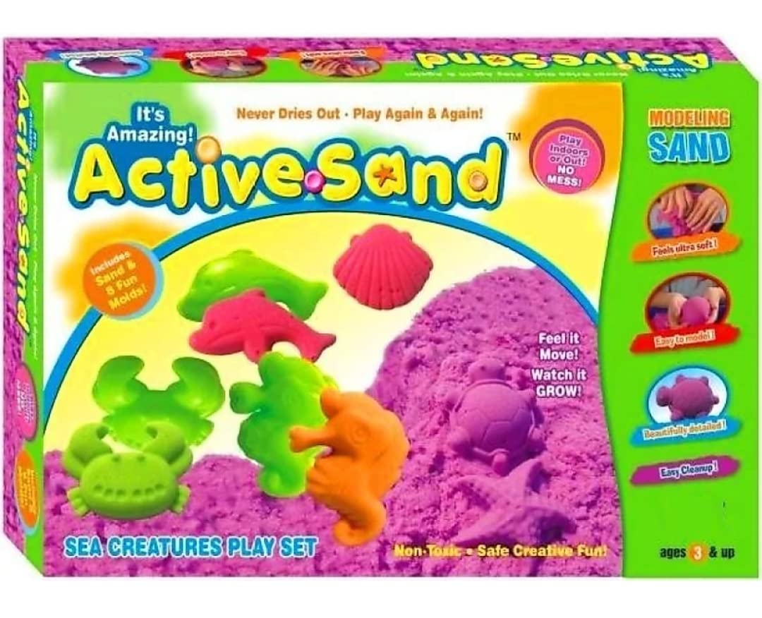 CHOOSY Active Sand Sea Creature Play Set Play Game for Kids of Age 3yrs.+ | Sand & 8 Fun Mold of Aquatic Animals Play Set