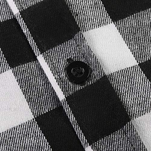 Image of OCHENTA Men's & Boys' Long Sleeve Button Down Plaid Flannel Shirt