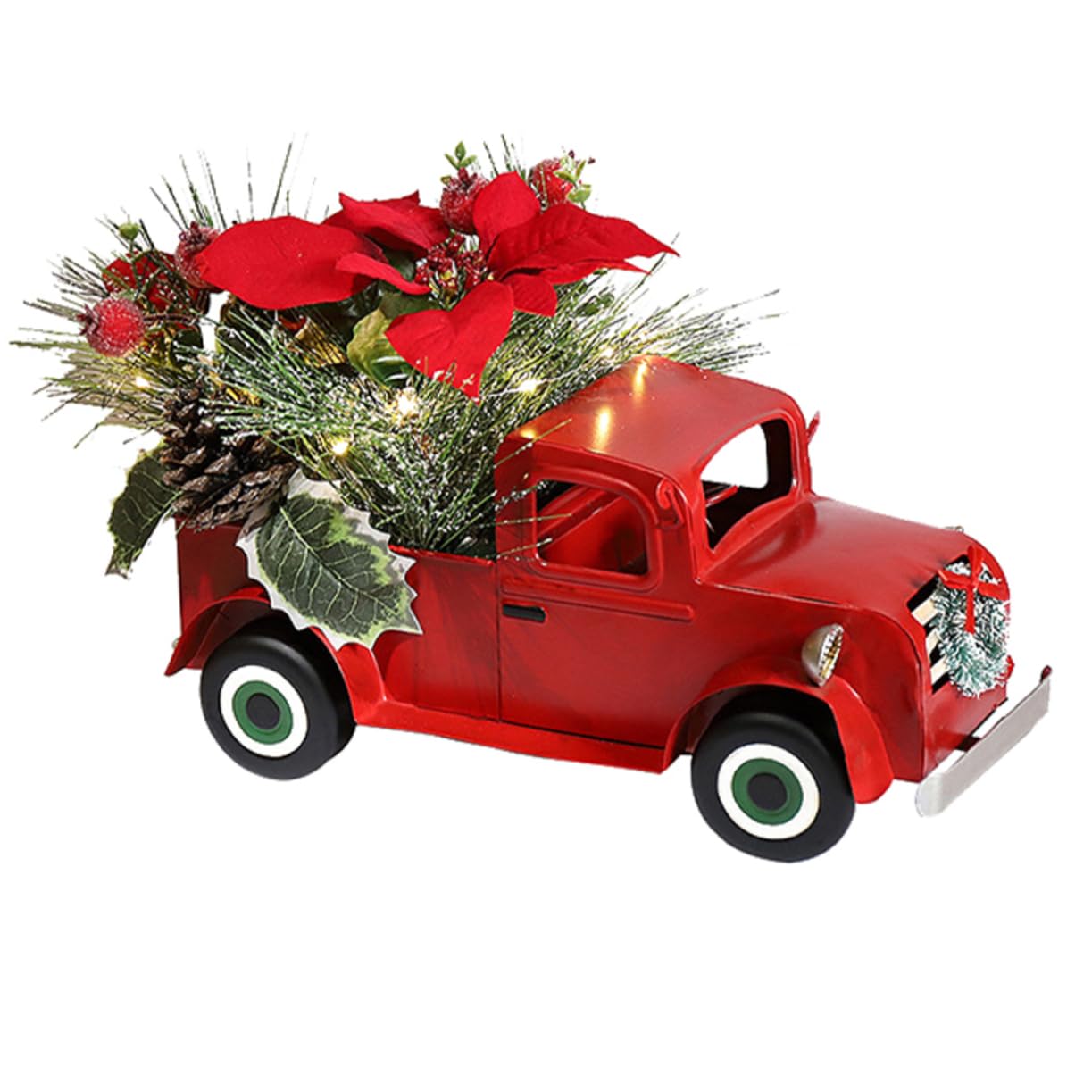 Camion rouge vintage en fer déco de table de Noël pour chambre