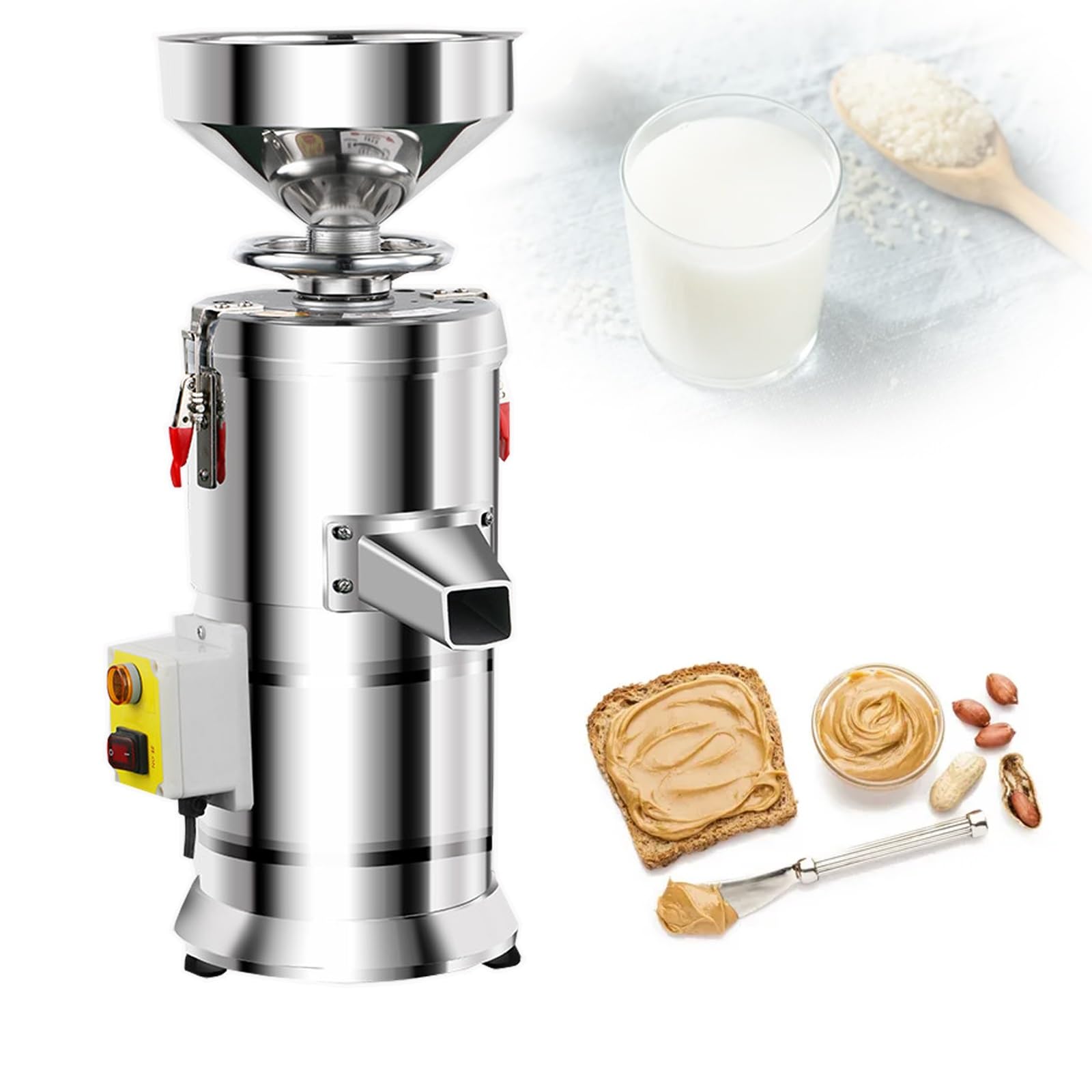 Molinillo de salsa de sésamo, fabricante comercial de mantequilla de maní de 1100 W, material de acero inoxidable, velocidad de rotación: 2850 r/min, protección contra sobrecarga