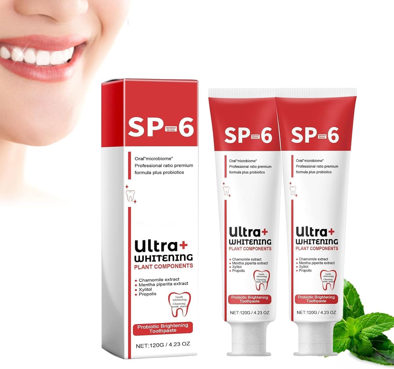 KAATO Sp-6 Toothpaste, Brightening & Stain Removing Toothpaste, sp-6 probiotic whitening toothpaste，Teeth Whitener Toothpaste, Natural Tooth Whitener (Pack of 2Pcs) (B0DF6FMBVP) Amazon Price History, Amazon Price Tracker