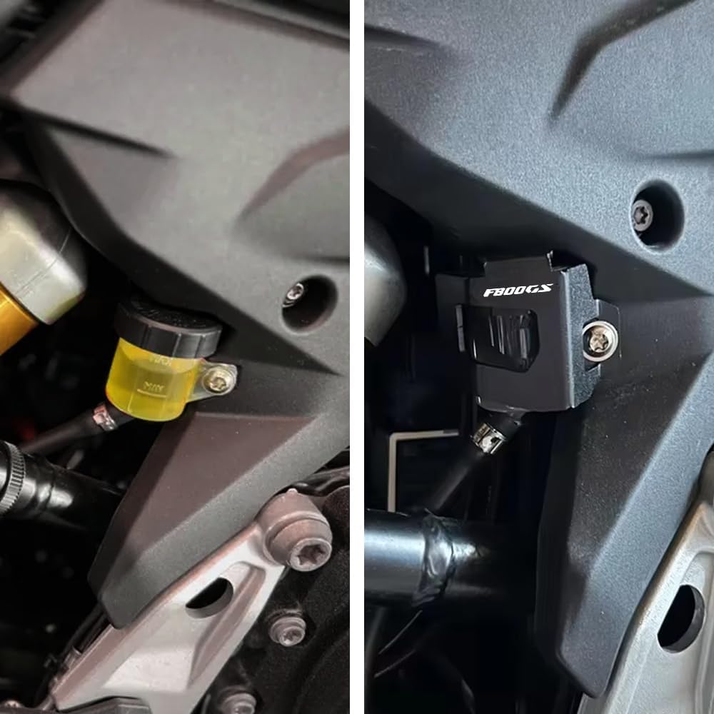 Compatible With F800GS F900GS ADVENTURE F 800 GS F 800GS 900GS ADV 2024 2025 Motorcycle Accessories Aluminum Rear Brake Reservoir Guard Protector Cover Shield (Black, F800GS)