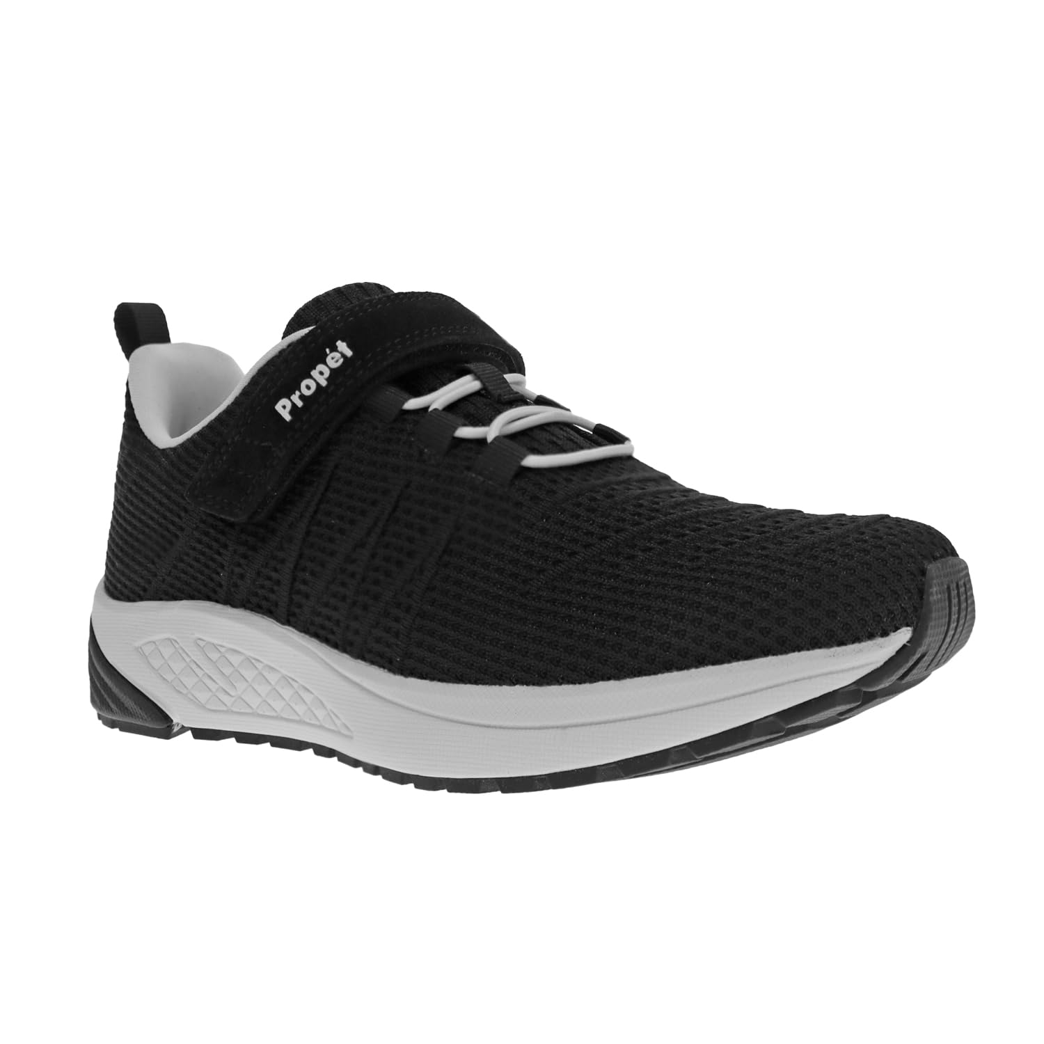 Propet Womens Tour Knit Fx Walking Sneakers Shoes Casual - Black
