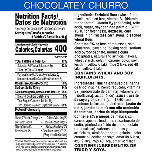 Image of Pop-Tarts, Breakfast Toaster Pastries, Frosted Chocolatey Churro, 13.5oz Box (Pack of 12)