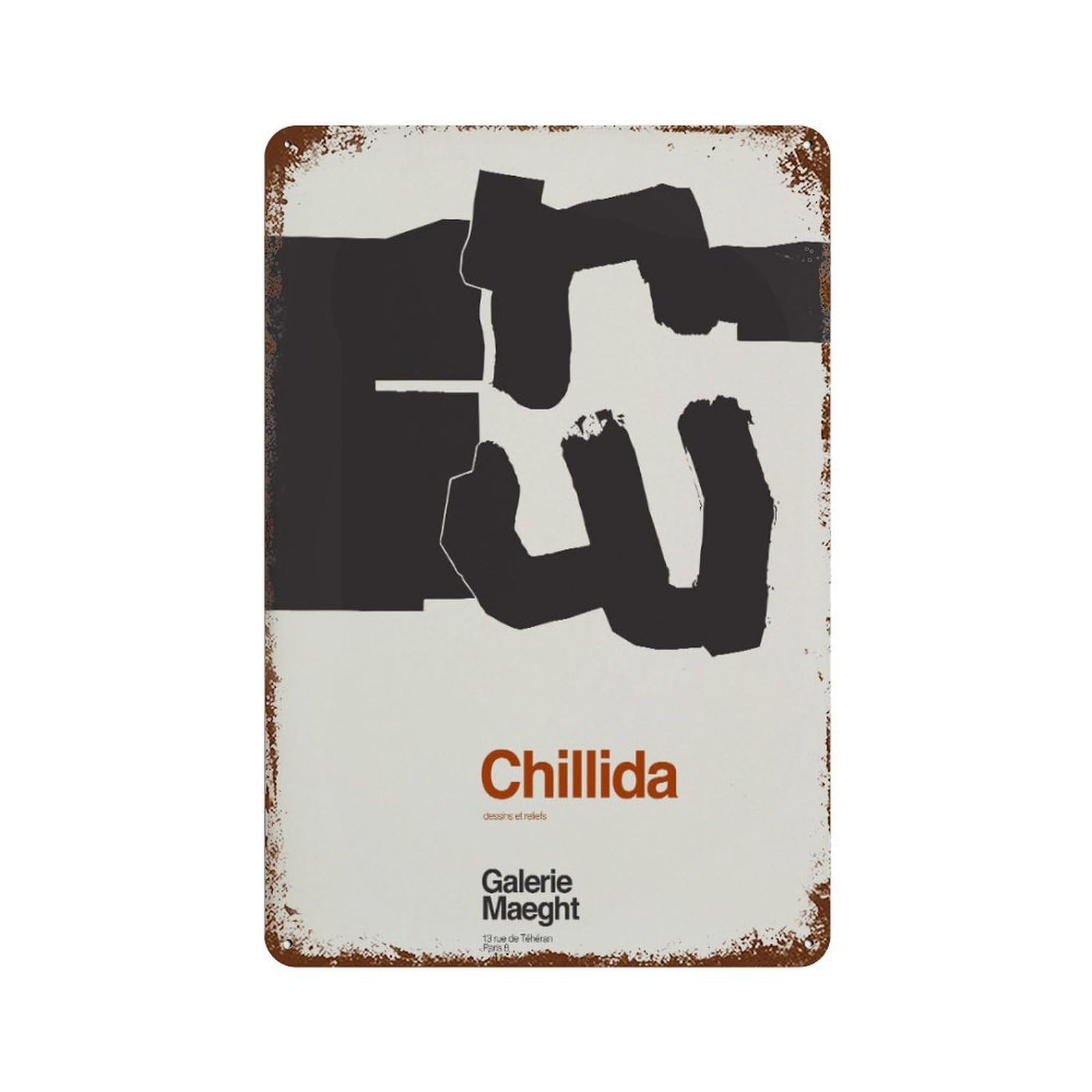 xiaoxiaoshen Eduardo Chillida Abstract Galerie Maeght Exhibition Wall Decor Art Metal Tin Poster Modern Home Decor Art Home Bar Shop Decorations Vintage Sign 30x20cm
