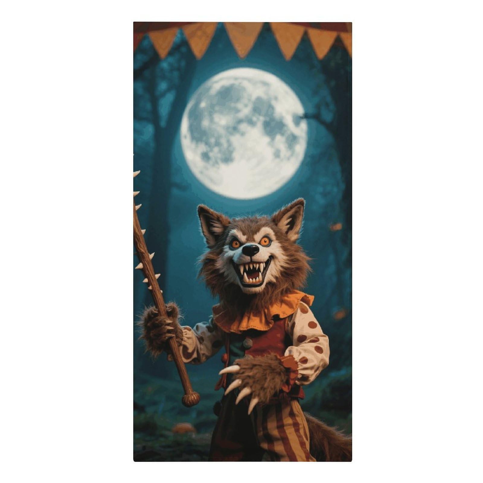 asbwuo Halloween Horror Wolf Beach Towels Extra Large Quick Dry Absorbent