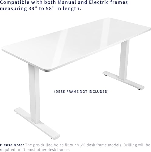 Miniatura 5 de VIVO Escritorio de una pieza universal de 60 x 24 pulgadas de borrado en seco para marcos de escritorio estándar y de altura ajustable para el hogar