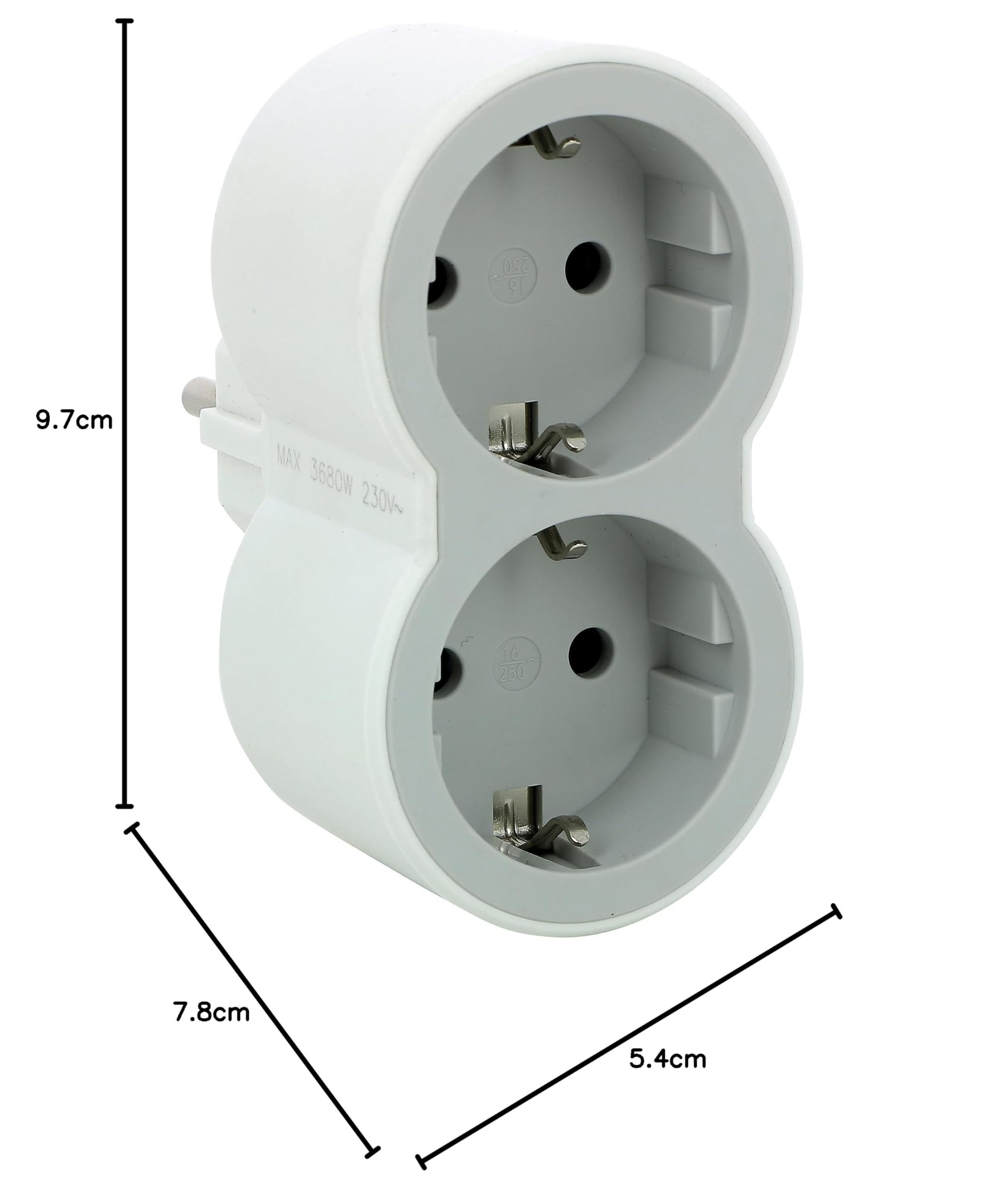 LEGRAND Adaptadores Doble 2P+T, 2 Tomas de Corriente Frontales, Ladron de enchufes. Color Blanco/Gris Claro 694516 — view 5