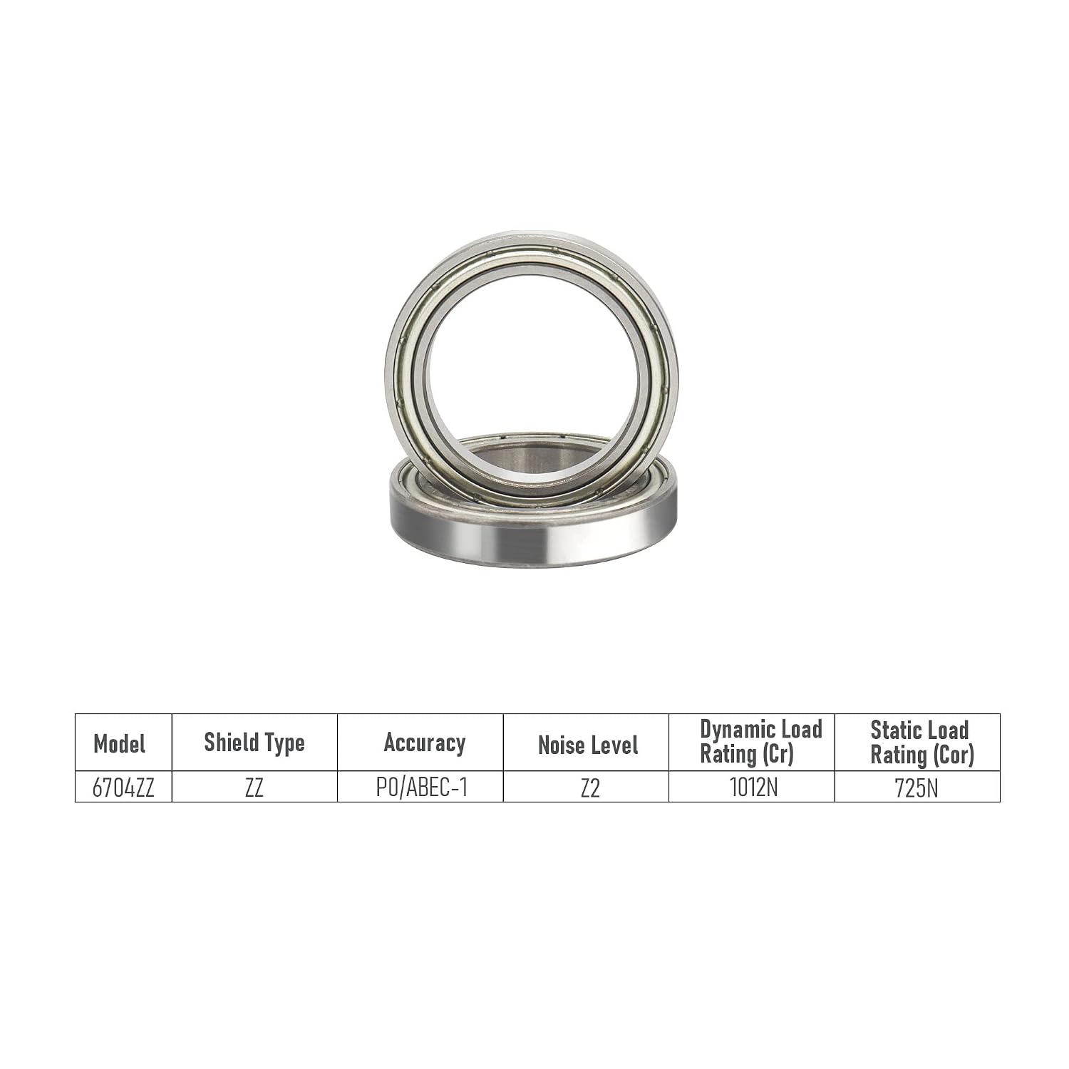6704ZZ 10 PCS Deep Groove Ball Bearing 20×27×4mm Double Metal Shielded Ball Bearing Chrome Steel P0 Z2 Bearing for Industrial Machine,Power Tools and Mechanical Equipment