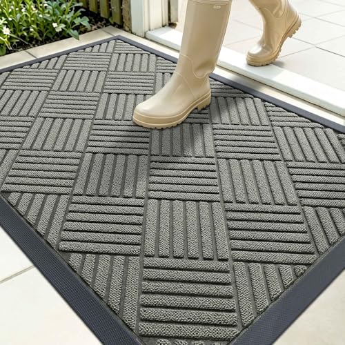Image of OLANLY Front Door Mat Outside Entrance 35x23, Waterproof Heavy-Duty Doormat