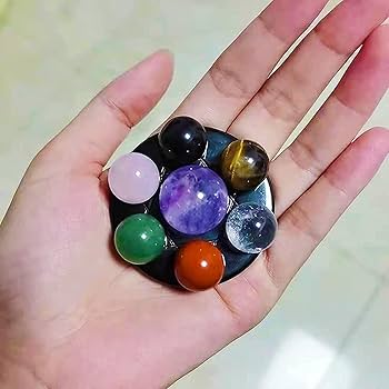 Amazon.co.jp: 天然水晶七星陣セット魔法陣(台座+丸玉7個:アメジスト