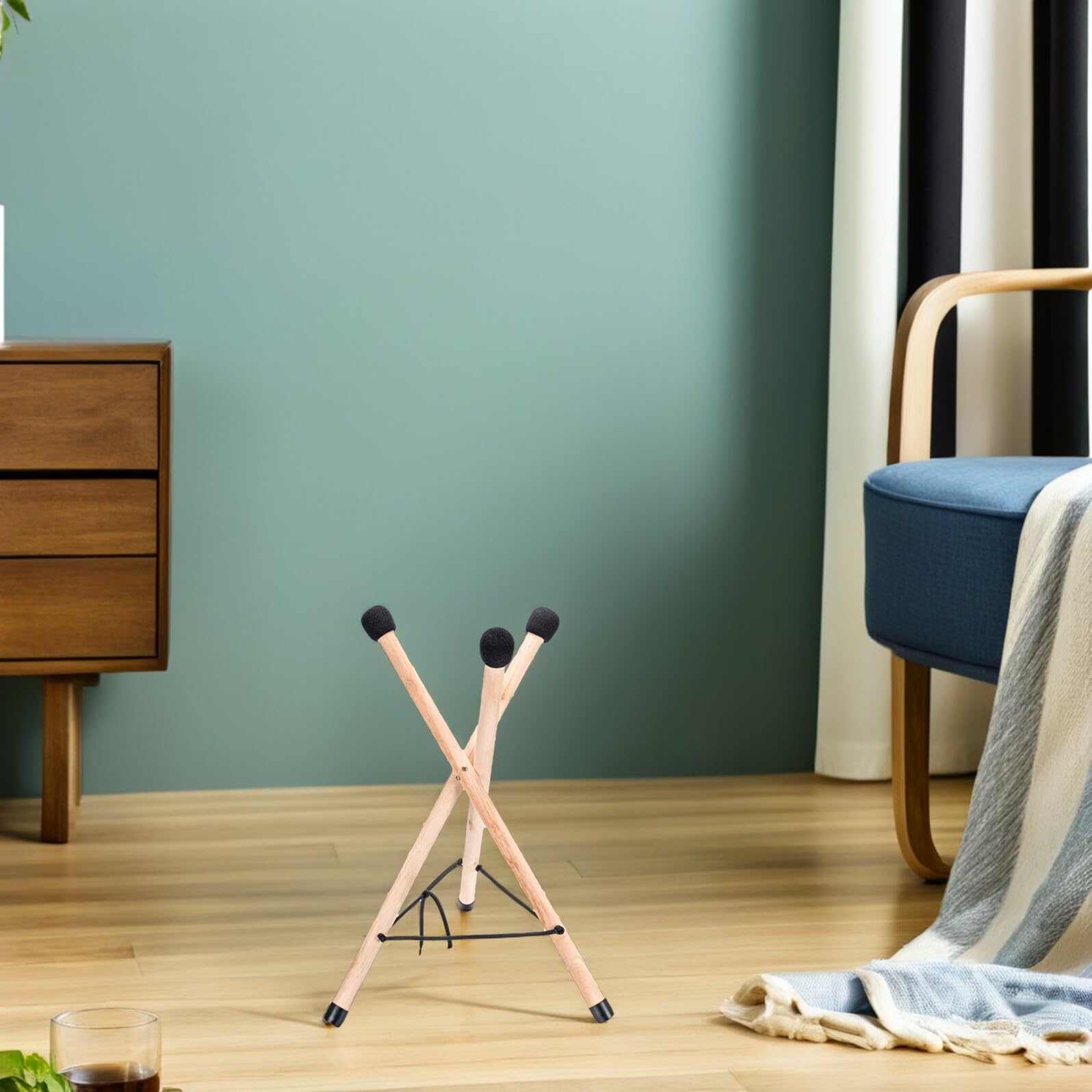 ULTECHNOVO Soporte Plegable de Madera para Instrumento de Lengüeta Diseño de Trípode, Fácil de Almacenar, Adecuado para Exhibición y Uso Profesional