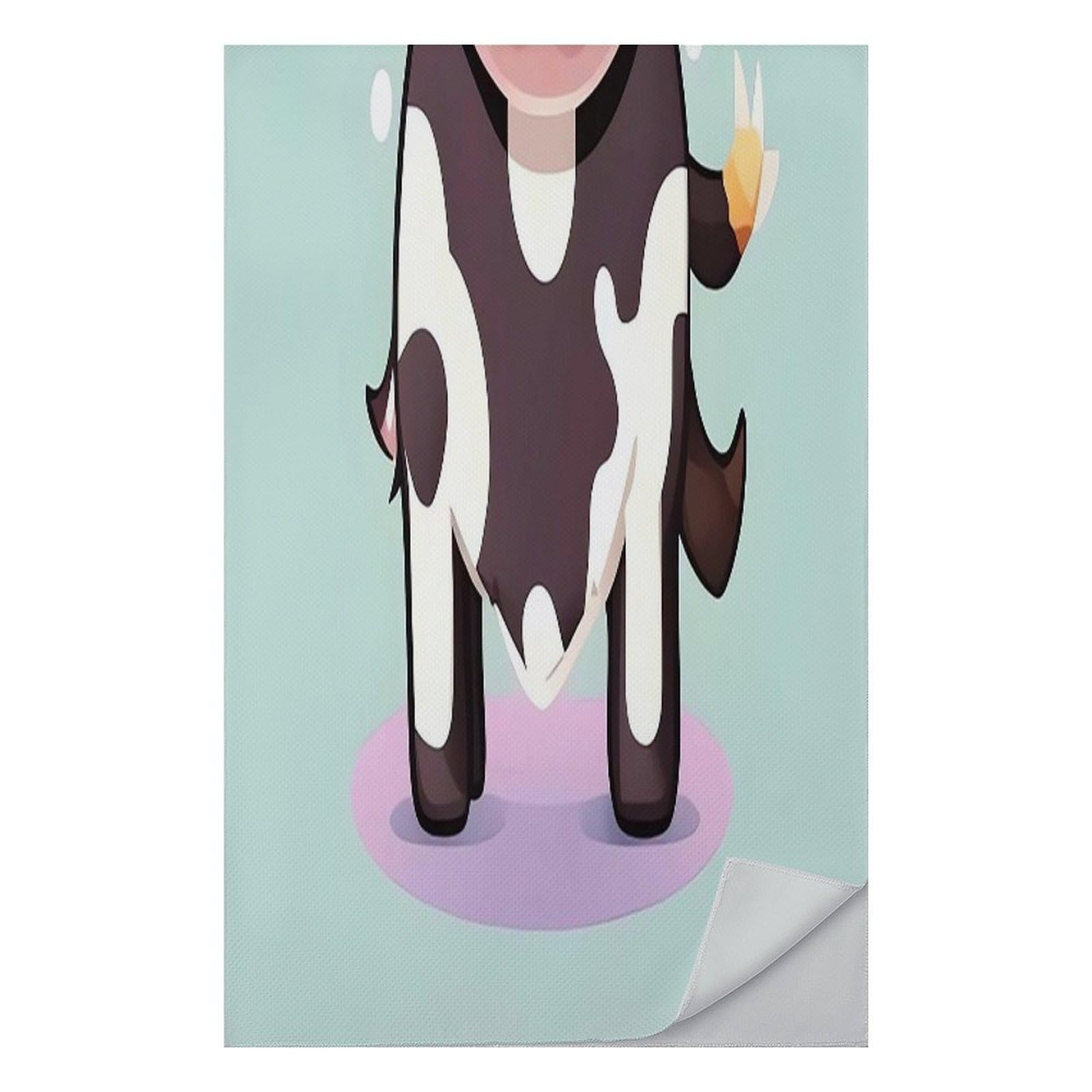 AQRJLPM Cute Black Cow Quick Dry Towel Cold Fabric Workout Sweat Towels Highly Absorbing Odor-Free Travel Towel for Hot Yoga Tennis Running Exercise Working Out Camping