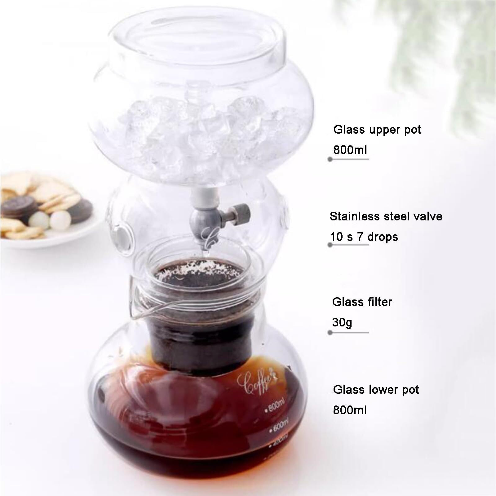 アイスドリップコーヒーメーカー ピッチャー 700ml スピード調整可能 ホウケイ酸ガラス コールドブリュードリップアイスコーヒーメ Amazon | コールドブリュー・ドリップタワー アイスドリップ スムーズスローコールドドリップコーヒーメーカー、滴下速度調節可能、800mlガラスポット、ホームオフィス用、4～6杯分  | QGABD94BN(売店) | ドリップポット 通販