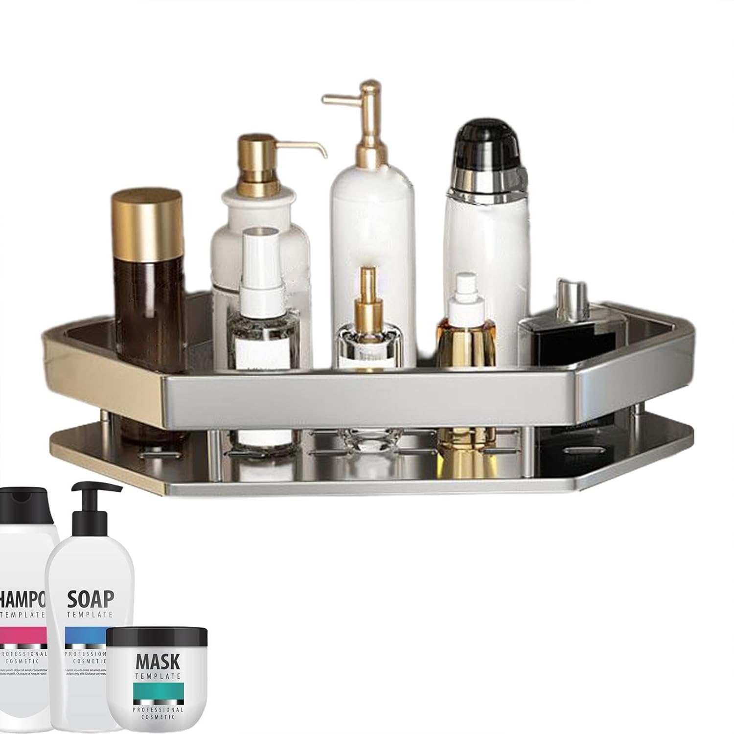 Corner Shower Organiser, Shower Shelves for Indoor Shower Corner