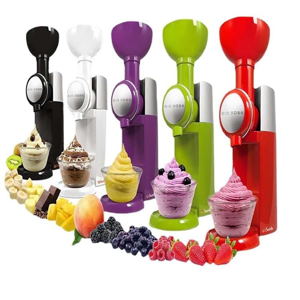 Machine à Desserts glacés, Sorbetière Maison, Sorbetière Italienne, Sorbetière au Yaourt glacé 500 ML, Yaourt glacé à l'italienne, Sorbet aux Fruits et guimauves White