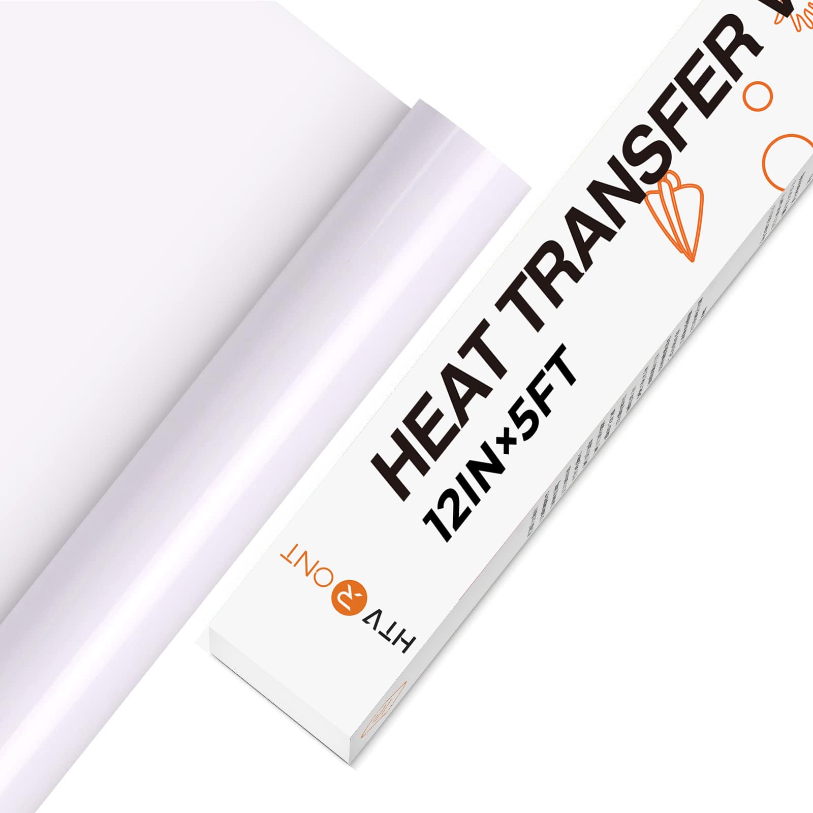 HTVRONT HTV Vinyl Rolls Heat Transfer Vinyl - 12" x 5ft White