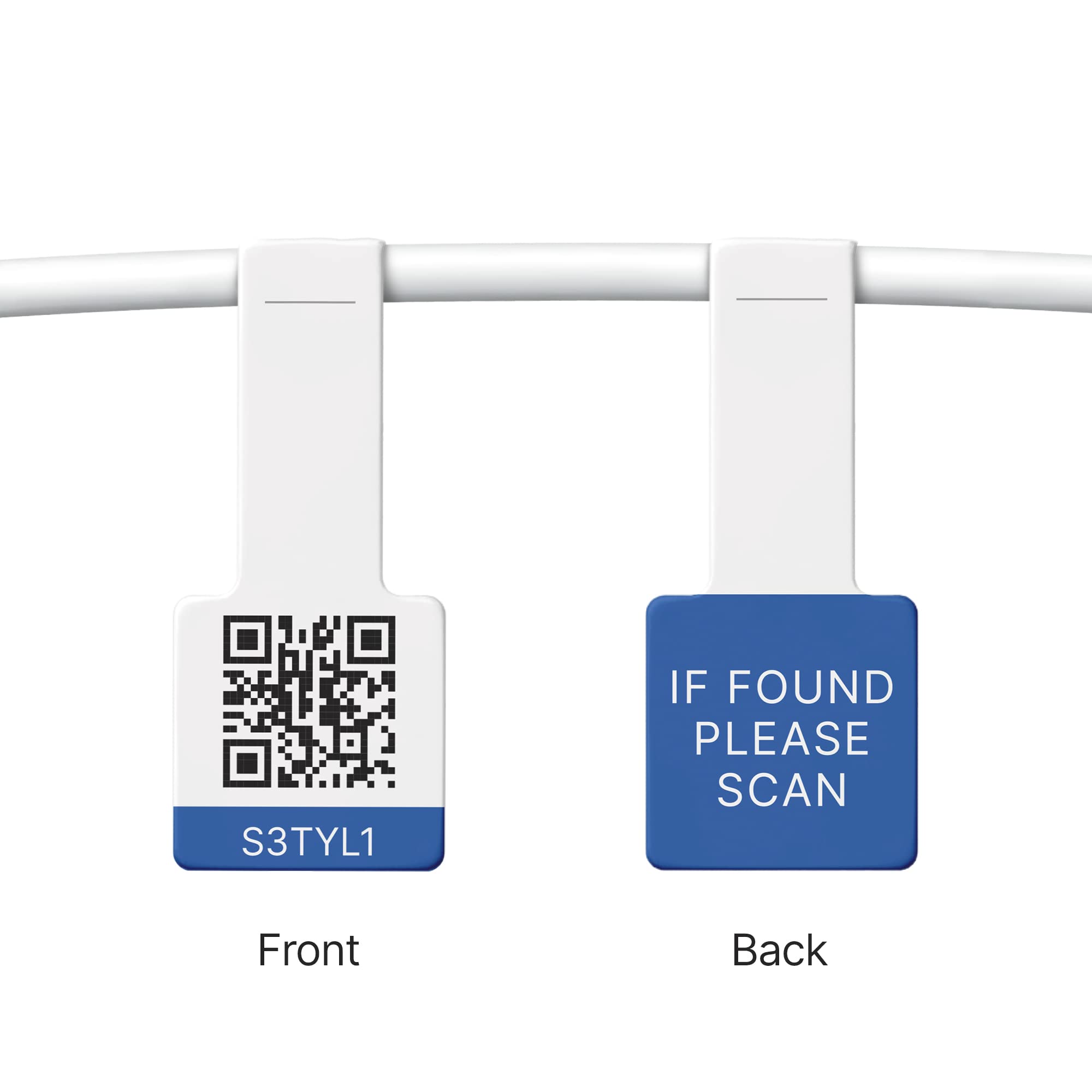 Setyl Cable Labels for Thick Cables - 100 Pack Heavy Duty Wrap-Around QR Code Stickers - Asset Tags for IT Cable Management
