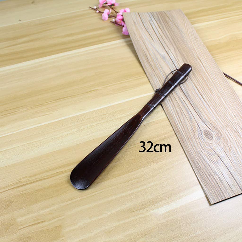 Calzador de madera con cuerda for colgar, ayuda for vestir botas y zapatillas, mango largo y corto.