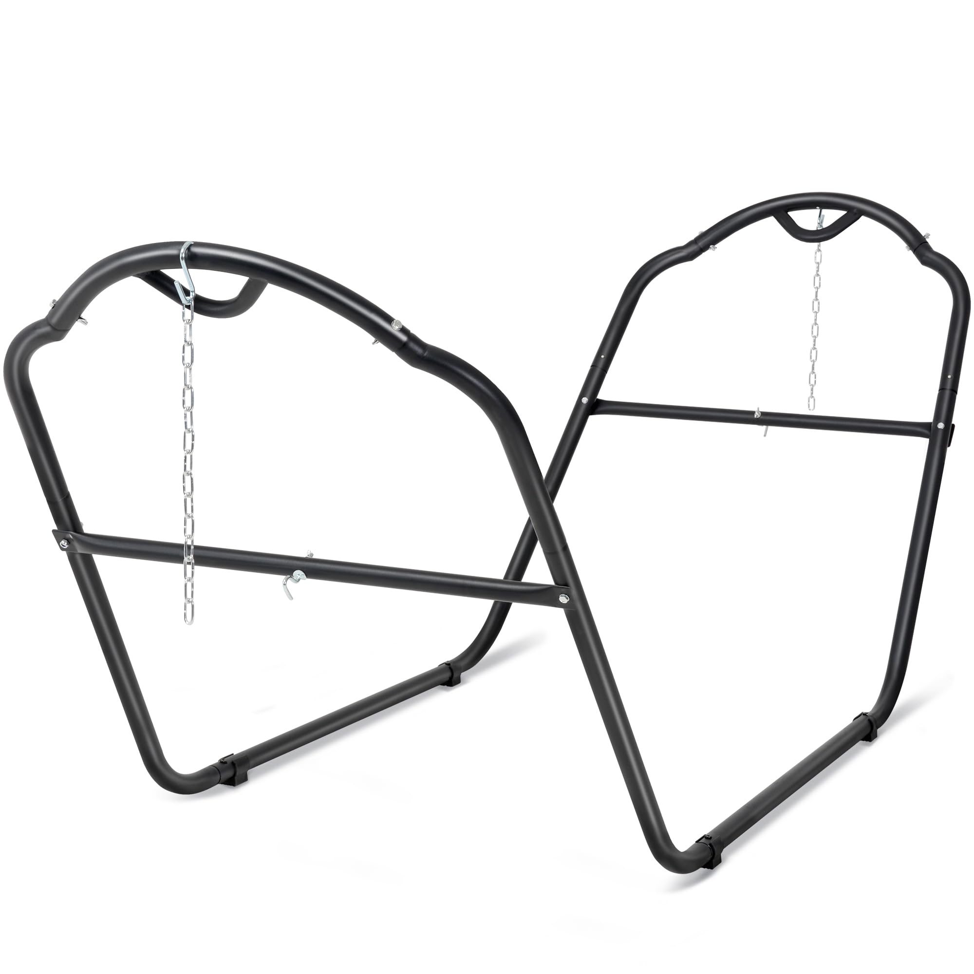 SUNCREAT Universal Steel Hammock Stand Only, Heavy Duty Hammock Stand, Fits 2 Person Hammock 9 to 14 Feet Long, 475-Pound Capacity, Patent Pending, Black