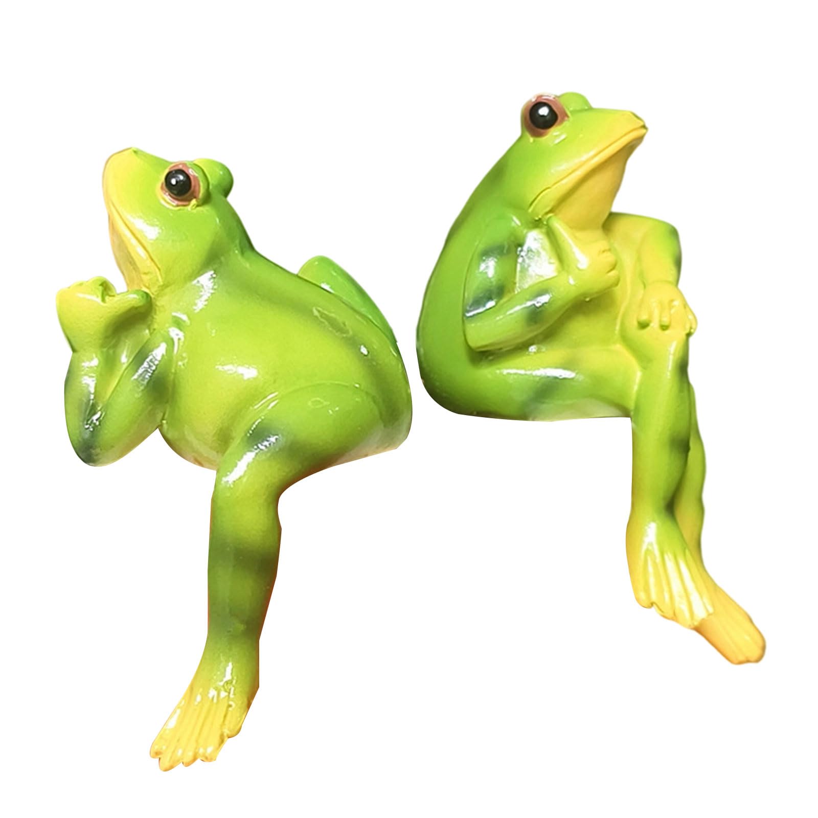 Whoasyst Miniature Frog Garden Statues Pots Huggers Decorations for Plant Outdoor Yard Ornament Thumb Up Statues Flower Pots Huggers Figurines
